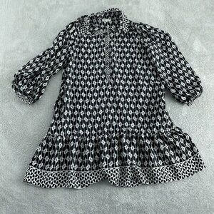 Max Studio Black & White Geometric Print Dress L Polyester 2974